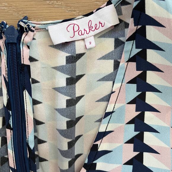 Parker Zig Zag Tita Silk Shorts Romper sz 2 - Picture 6 of 7